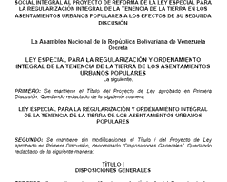 Regularizacion tierras urbanas