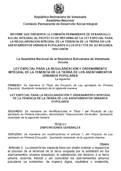 Regularizacion tierras urbanas