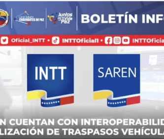 Boletín INTT y SAREN cuentan con interoperatividad para traspaso de vehículos 9/5/23