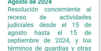 El Poder Judicial establece receso de actividades judiciales desde el 15 de agosto hasta el 15 de septiembre de 2024