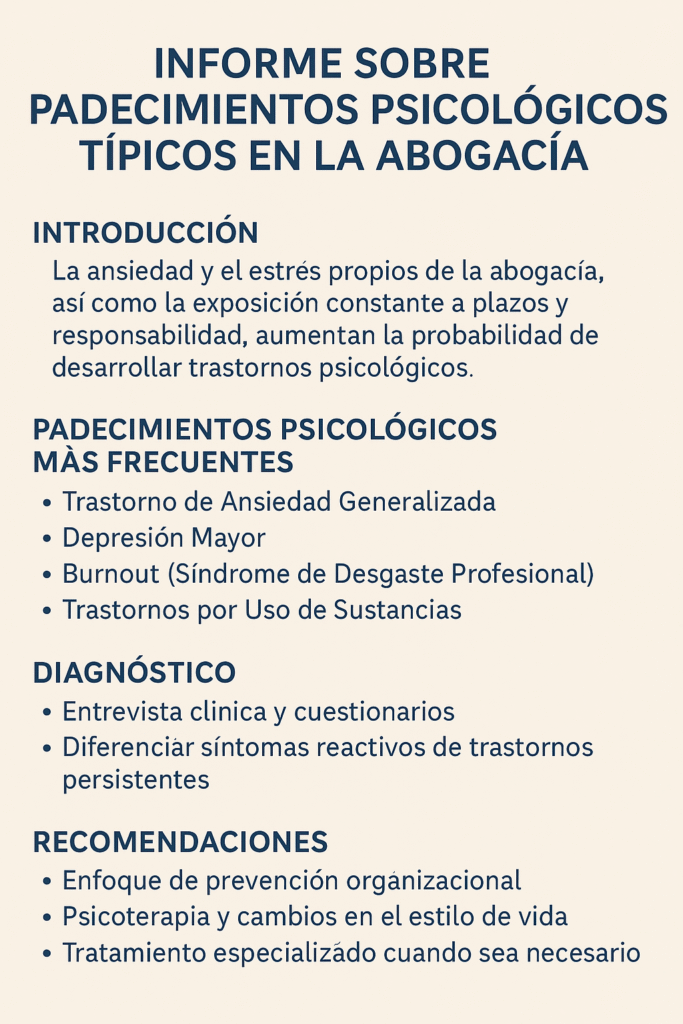 Padecimientos Psicológicos Típicos en Abogados