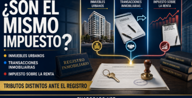 ¿ES LO MISMO EL IMPUESTO SOBRE INMUEBLES URBANOS QUE EL IMPUESTO SOBRE TRANSACIONES INMOBILIARIAS Y EL IMPUESTO SOBRE LA RENTA AL ESTAR EN OFICINAS DE REGISTRO? I