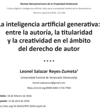 +PDF La inteligencia artificial generativa frente a la autoría y el derecho de autor por Leonel Salazar Reyes-Zumeta